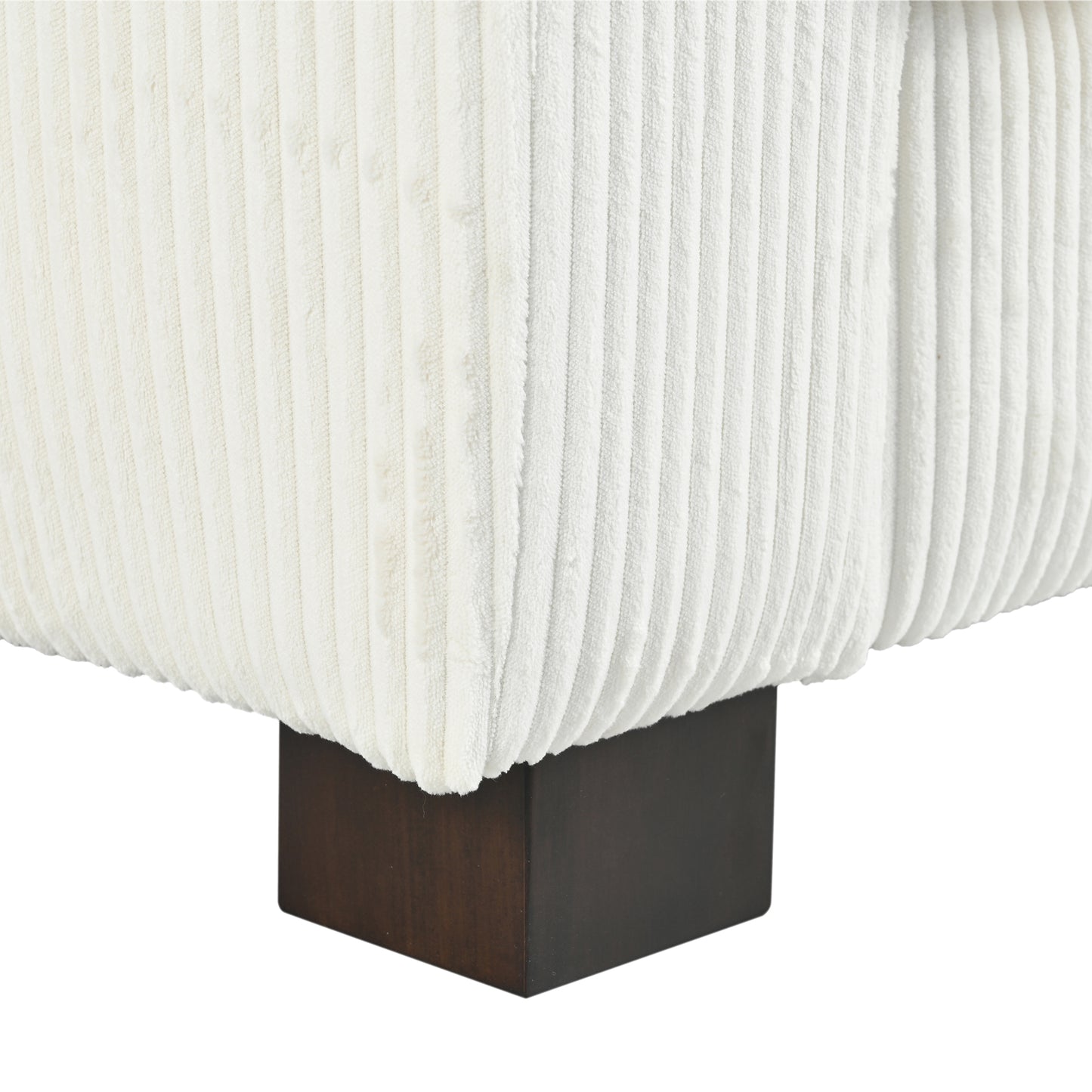 Modern three-seat Solid Wood sofa in striped finish with two cup holders