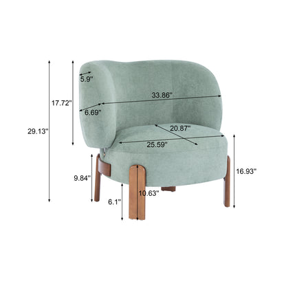 Demidorium Cozy Upholstery Solid Wood Wingback Armchair