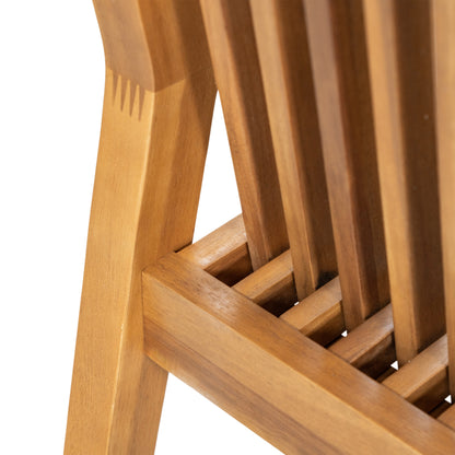 Somasilen 5-Piece Acacia Wood Outdoor Dining Set, Patio Table & Chairs with Cushions, Slatted Tabletop