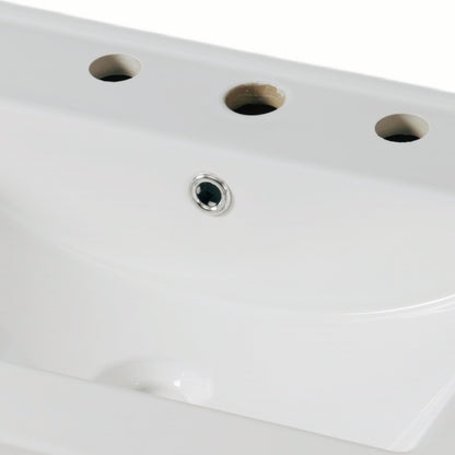 Faelan Bathroom Vanity with Ceramic Sink with Adjustable Shelf and open shelf