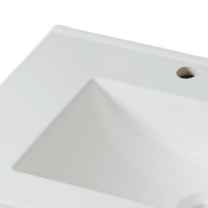 Faelan Bathroom Vanity with Ceramic Sink with Adjustable Shelf and open shelf