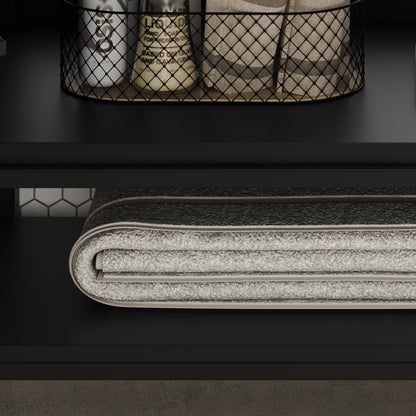 Faelan Bathroom Vanity with Ceramic Sink with Adjustable Shelf and open shelf