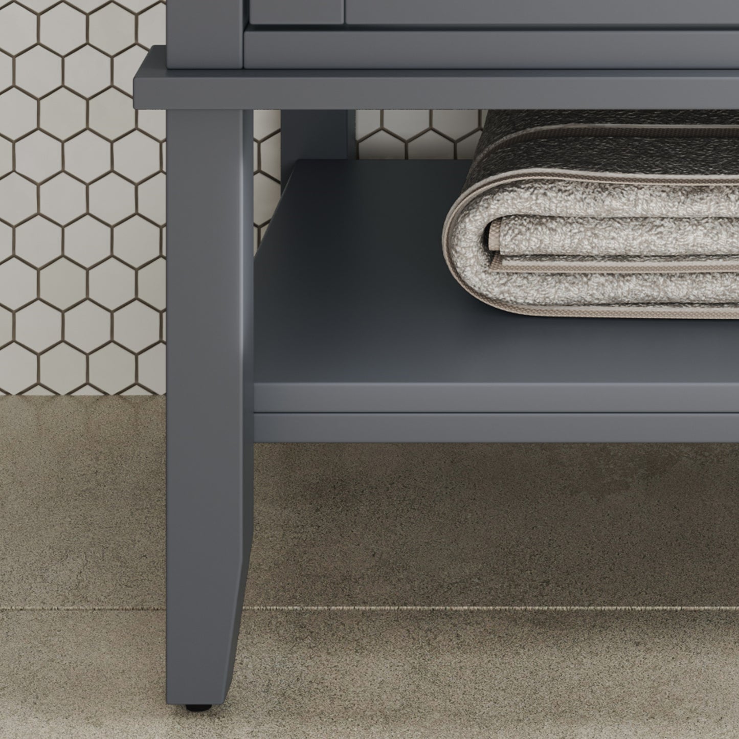 Faelan Bathroom Vanity with Ceramic Sink with Adjustable Shelf and open shelf