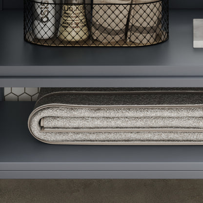 Faelan Bathroom Vanity with Ceramic Sink with Adjustable Shelf and open shelf