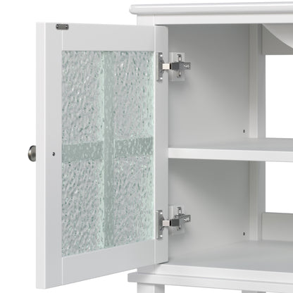 Faelan Bathroom Vanity with Ceramic Sink with Adjustable Shelf and open shelf