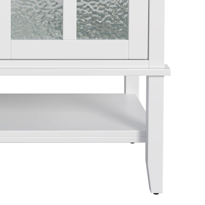 Faelan Bathroom Vanity with Ceramic Sink with Adjustable Shelf and open shelf