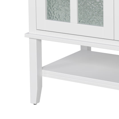 Faelan Bathroom Vanity with Ceramic Sink with Adjustable Shelf and open shelf