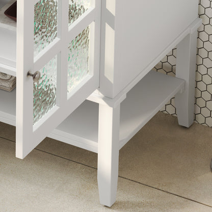 Faelan Bathroom Vanity with Ceramic Sink with Adjustable Shelf and open shelf