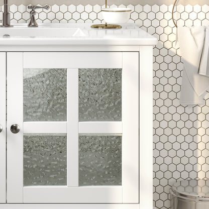 Faelan Bathroom Vanity with Ceramic Sink with Adjustable Shelf and open shelf