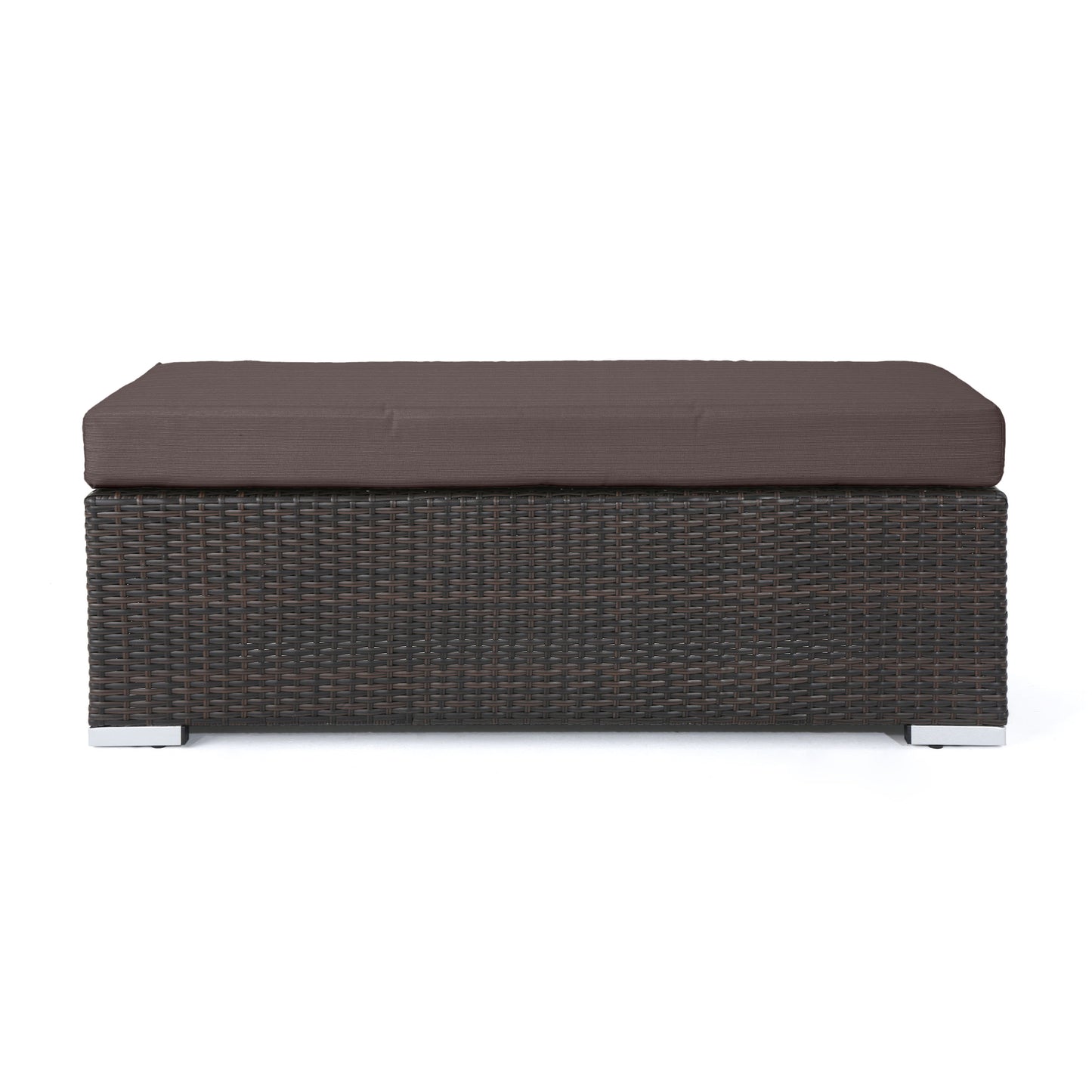 SANTA ROSA All-Weather Resin Wicker Bench: Lightweight & Portable for Outdoor Relaxation