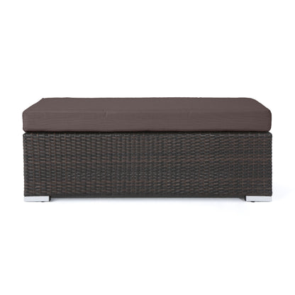 SANTA ROSA All-Weather Resin Wicker Bench: Lightweight & Portable for Outdoor Relaxation