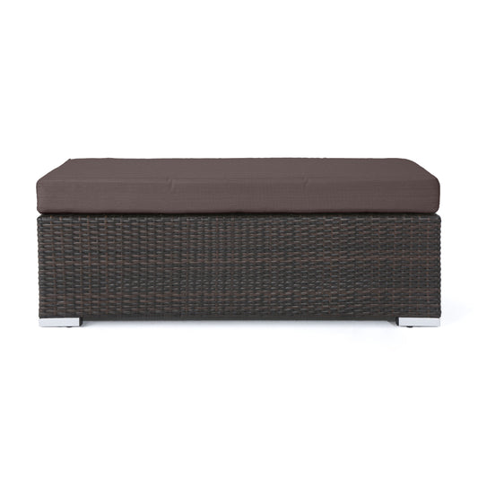 SANTA ROSA All-Weather Resin Wicker Bench: Lightweight & Portable for Outdoor Relaxation