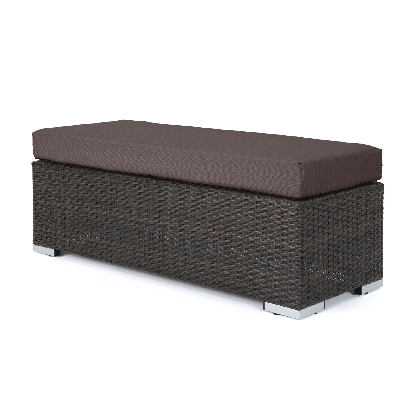 SANTA ROSA All-Weather Resin Wicker Bench: Lightweight & Portable for Outdoor Relaxation