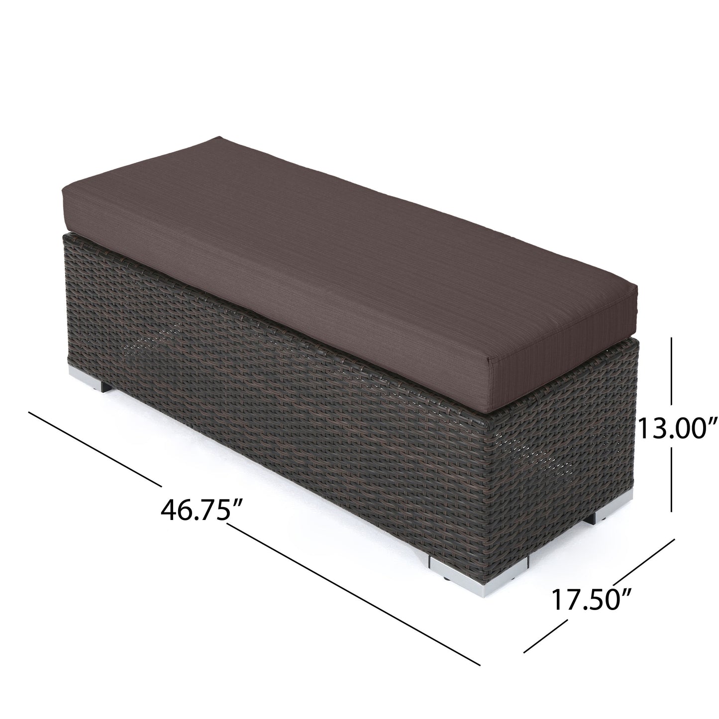 SANTA ROSA All-Weather Resin Wicker Bench: Lightweight & Portable for Outdoor Relaxation