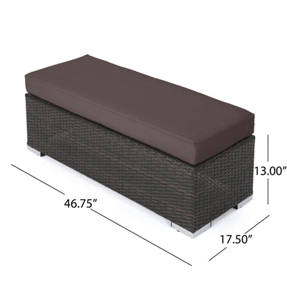 SANTA ROSA All-Weather Resin Wicker Bench: Lightweight & Portable for Outdoor Relaxation