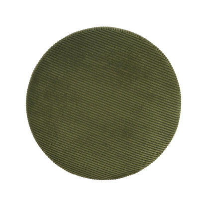 Harbinger GAVI Corduroy Ottoman Foot Stool, 30" Pouf Footstool Ottoman Seat, Upholstered Foot Chair, Round Footrest, Modern Side Table for Living Room Bedroom Home Decor, Olive Green