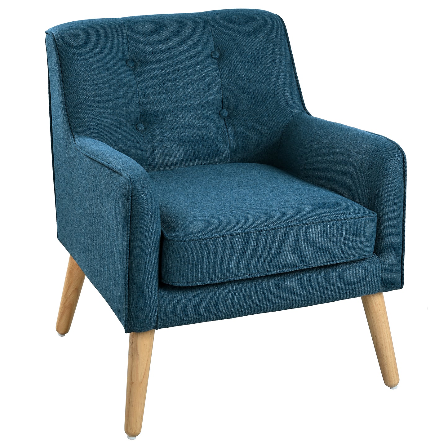 Tapara Mid-Century Modern Armchair - Tufted Fabric Accent Chair.