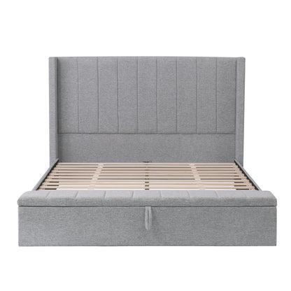 Cassander Queen Size Upholstered Platform Bed with Storage with Headboard