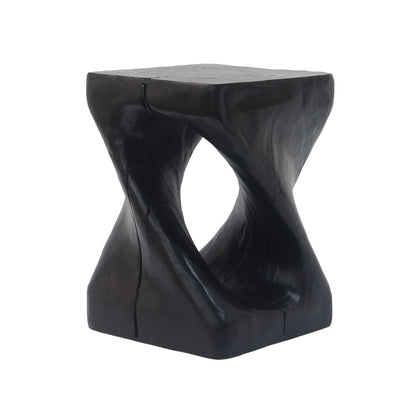 Woanar MGO Twist Shape Side Table, Wood-like texture
