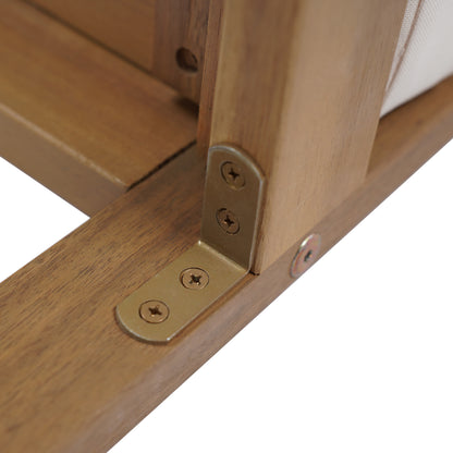 Tylarion Outdoor Rustic Acacia Wood Barstool with Cushions,Set of 2