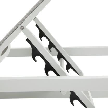 Tavilinin 5-Level Adjustable Outdoor Chaise Lounge, Durable Aluminum Frame & Textilene Mesh