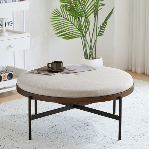 Lyricie Modern Round Ottoman Bench Table