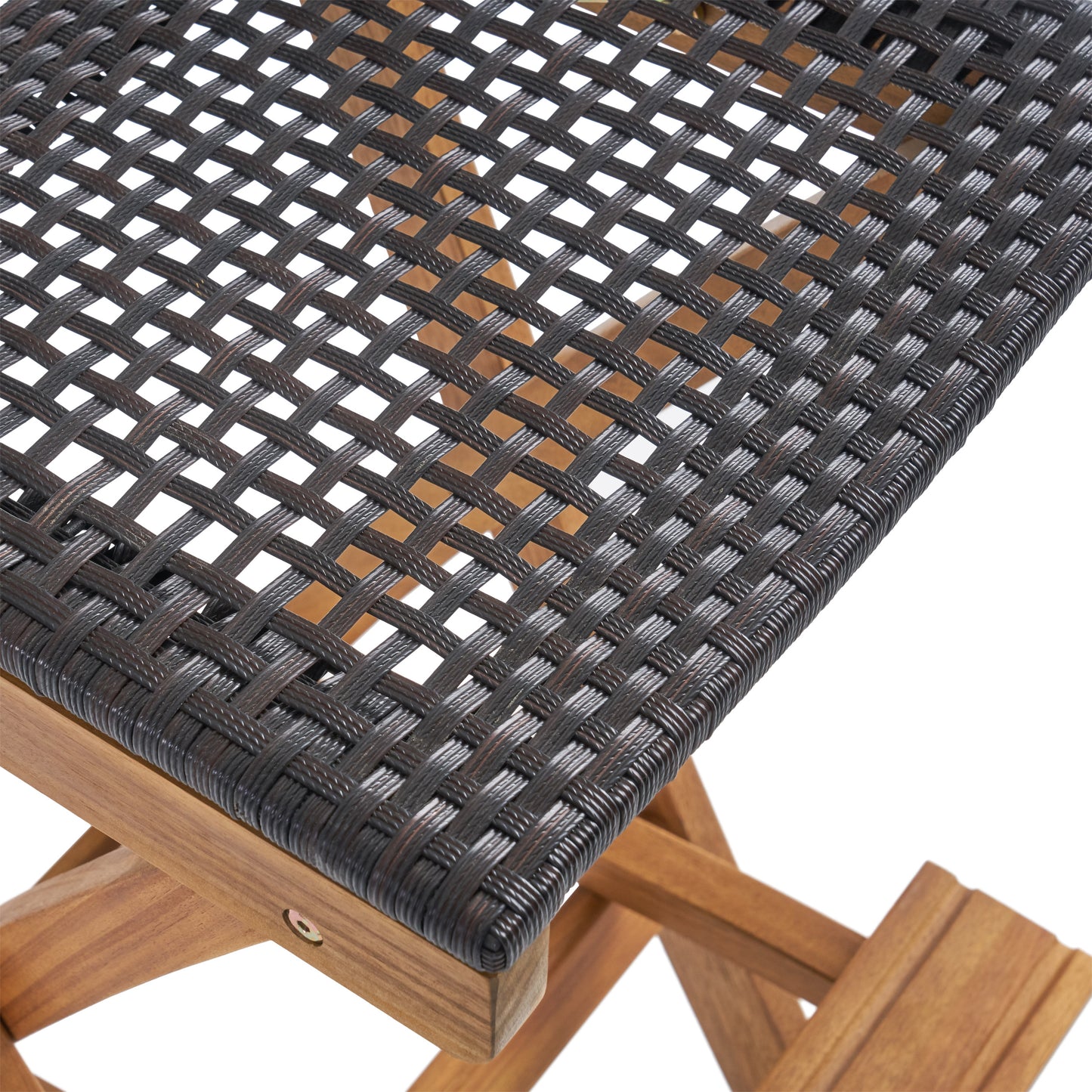 Elizabeth Outdoor 45" Rectangular 3 Piece Wood and Wicker Bar Height Set