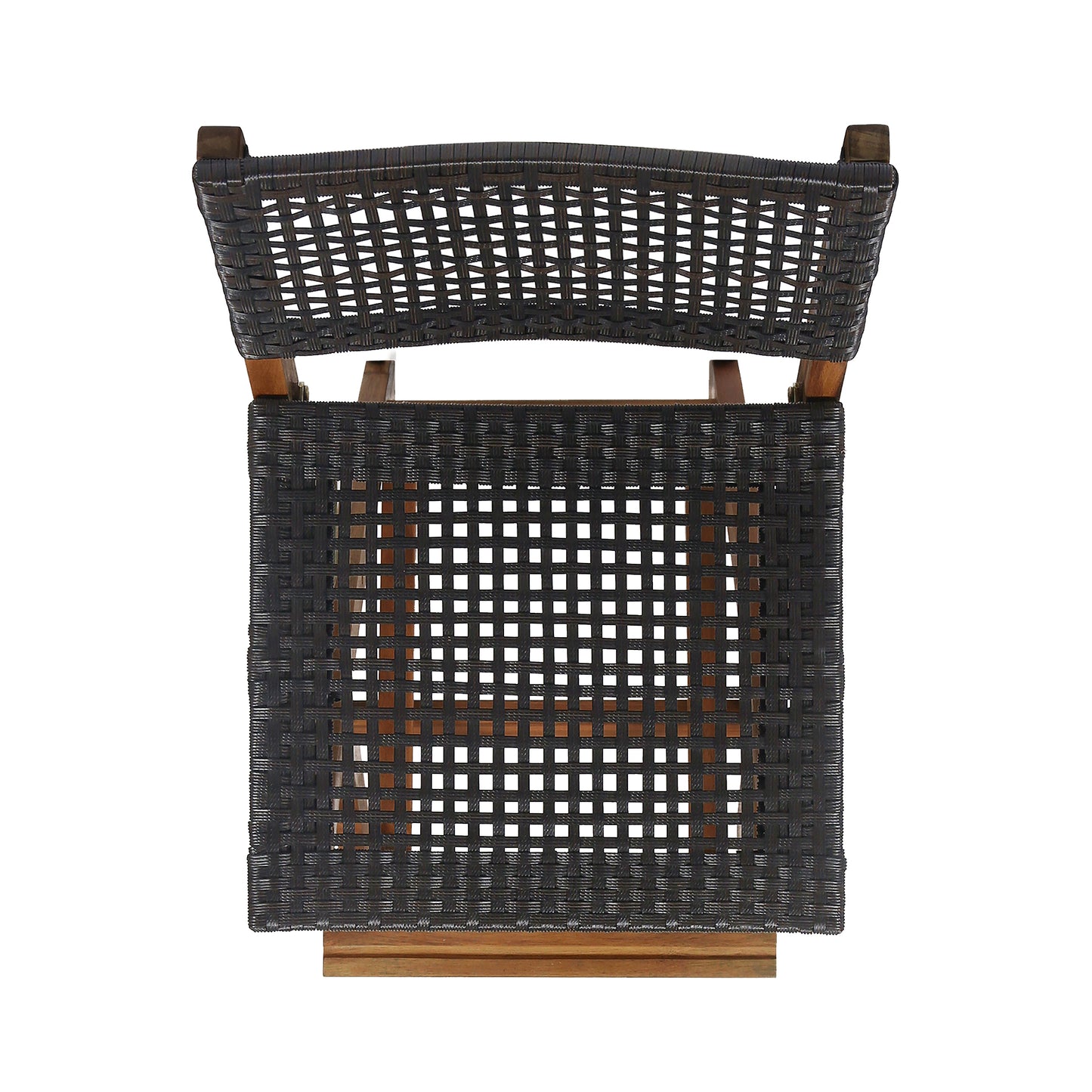 Elizabeth Outdoor 45" Rectangular 3 Piece Wood and Wicker Bar Height Set