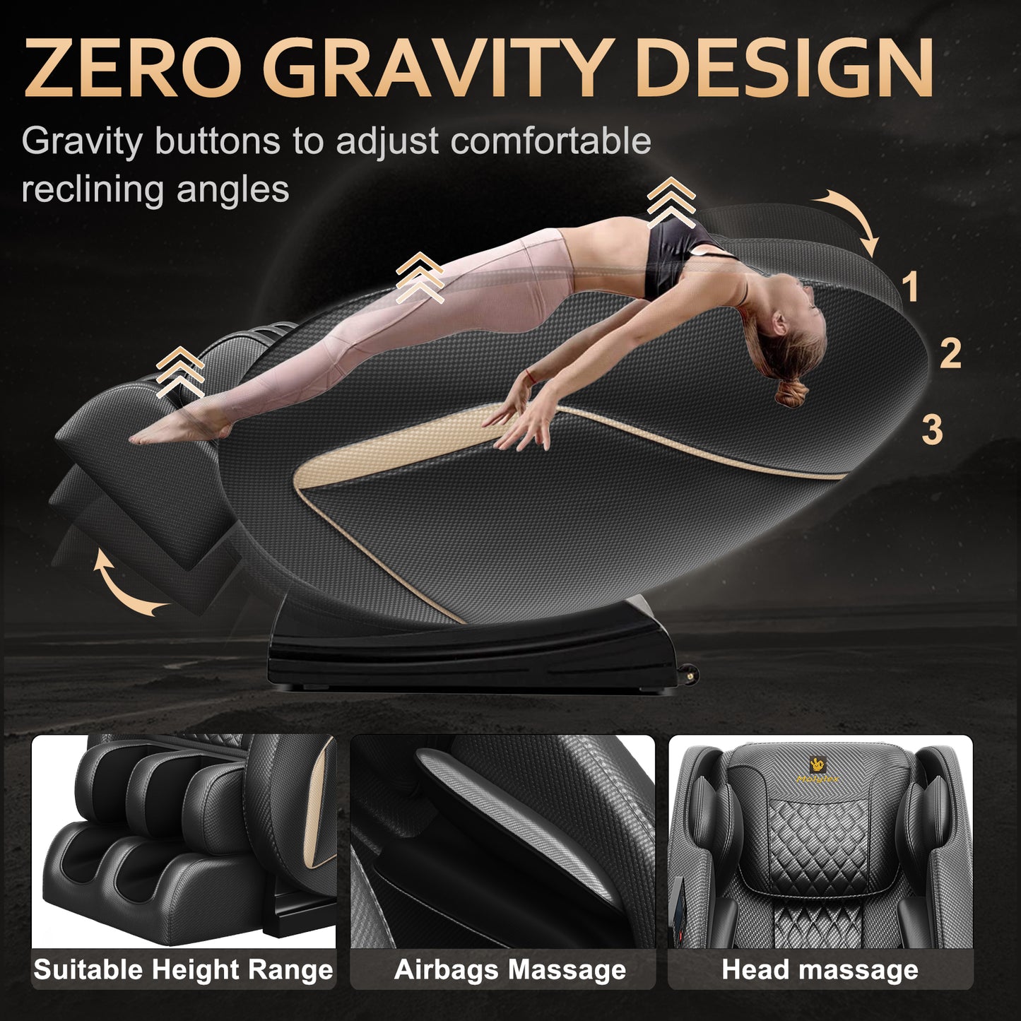 Erelith Massage Chair Blue-Tooth Connection and Speaker, Easy to Use at Home and in The Office and Recliner with Zero Gravity with Full Body Air Pressure
