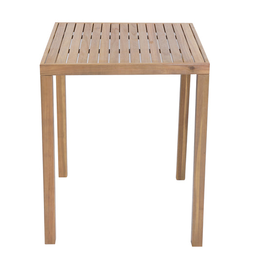 Tylarion Outdoor Acacia Wood Bar Table - Minimalistic Rectangular Slatted Design