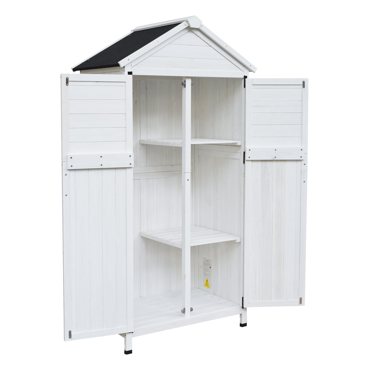 Faevyne White Fir Wood Storage Shed with Double Doors