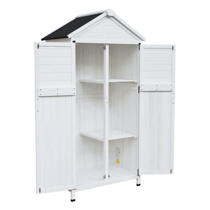 Faevyne White Fir Wood Storage Shed with Double Doors