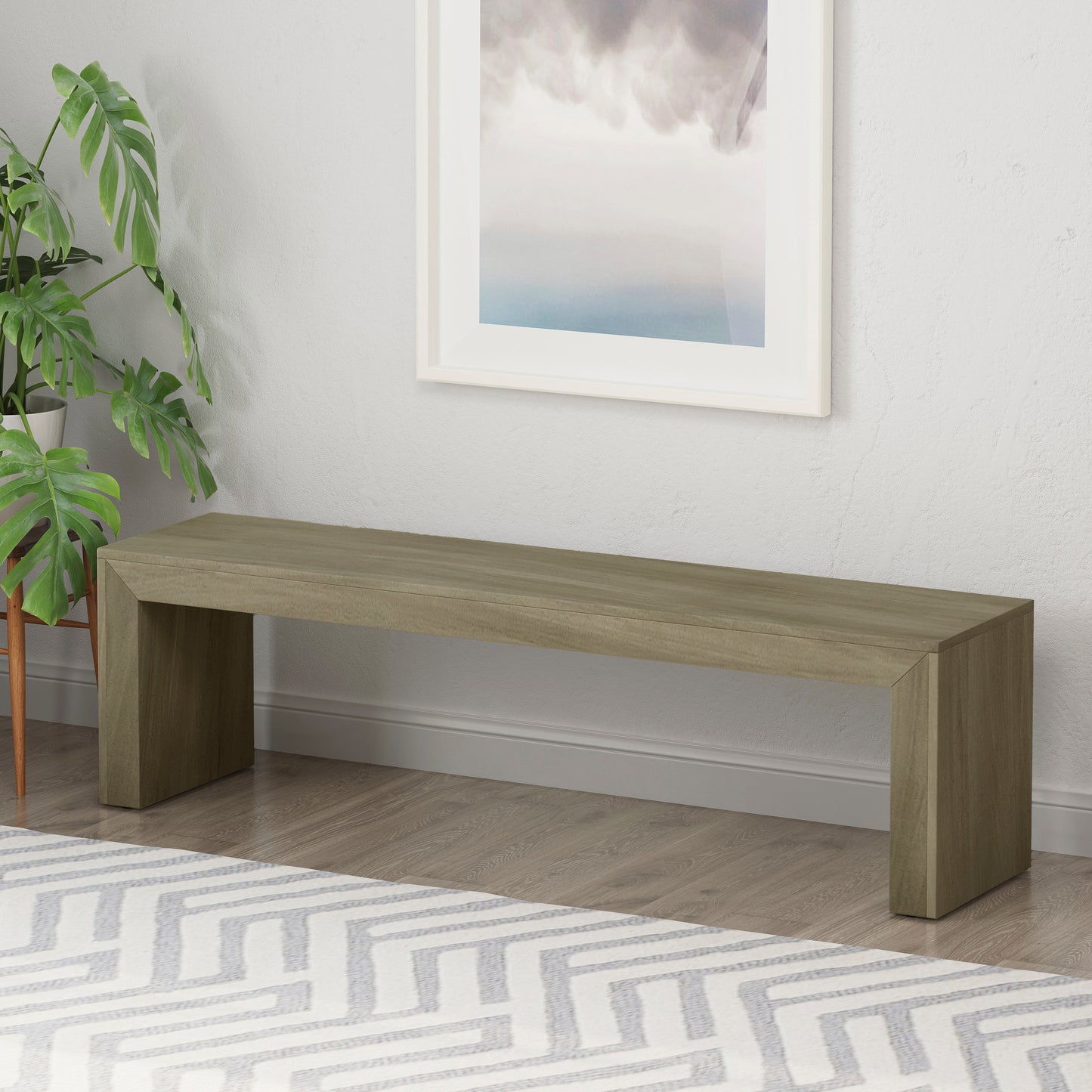 Alveton Rustic Acacia Wood Dining Bench