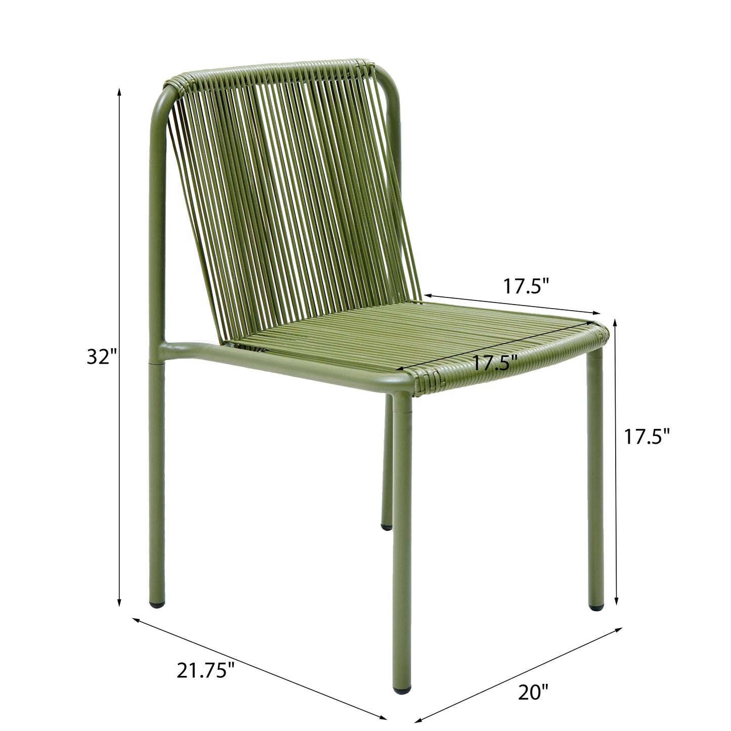 Creeperia Outdoor Patio Stackable Dining Chairs