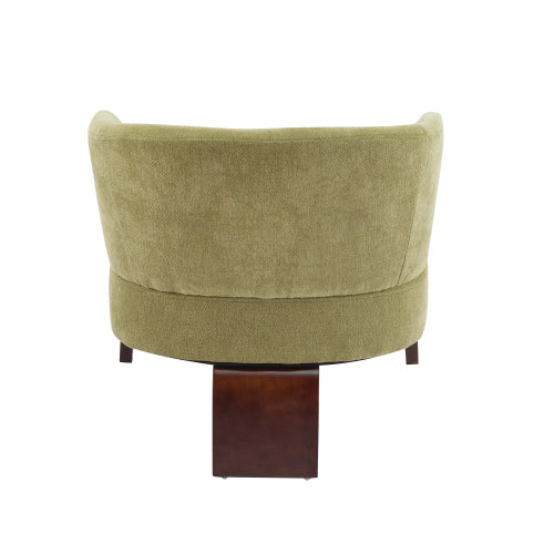 ‌Mossly Modern Accent Chair with Round Back & Wooden Legs - Mid-Century Inspired Lounge Chair for Living Room, Bedroom