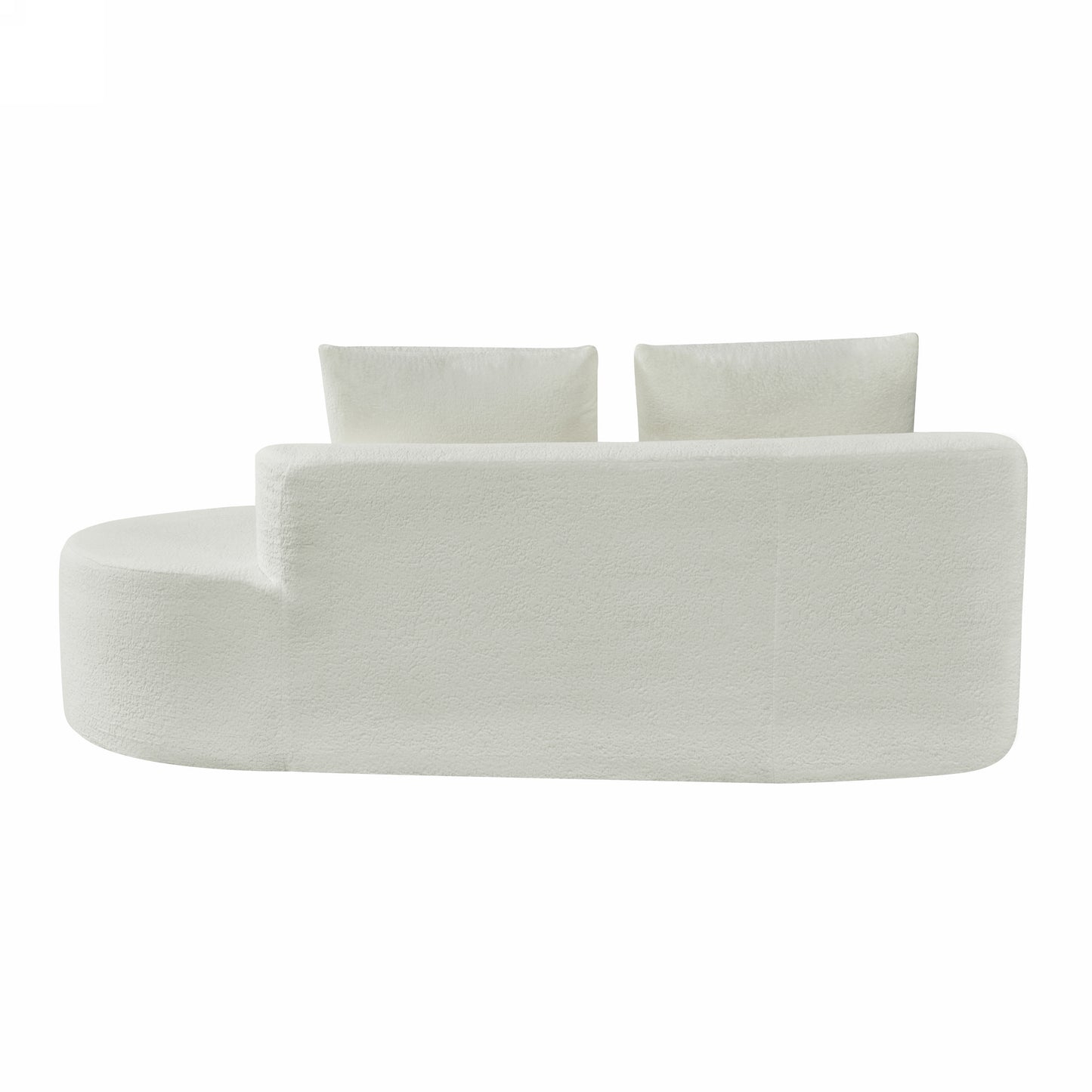 Orellar 116" Modern Curved Sectional Sofa with High-Density Fully Compressed Sponge and Chaise Lounge, Pearl Upholstery