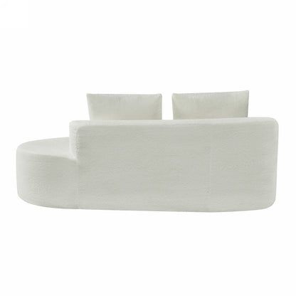 Orellar 116" Modern Curved Sectional Sofa with High-Density Fully Compressed Sponge and Chaise Lounge, Pearl Upholstery