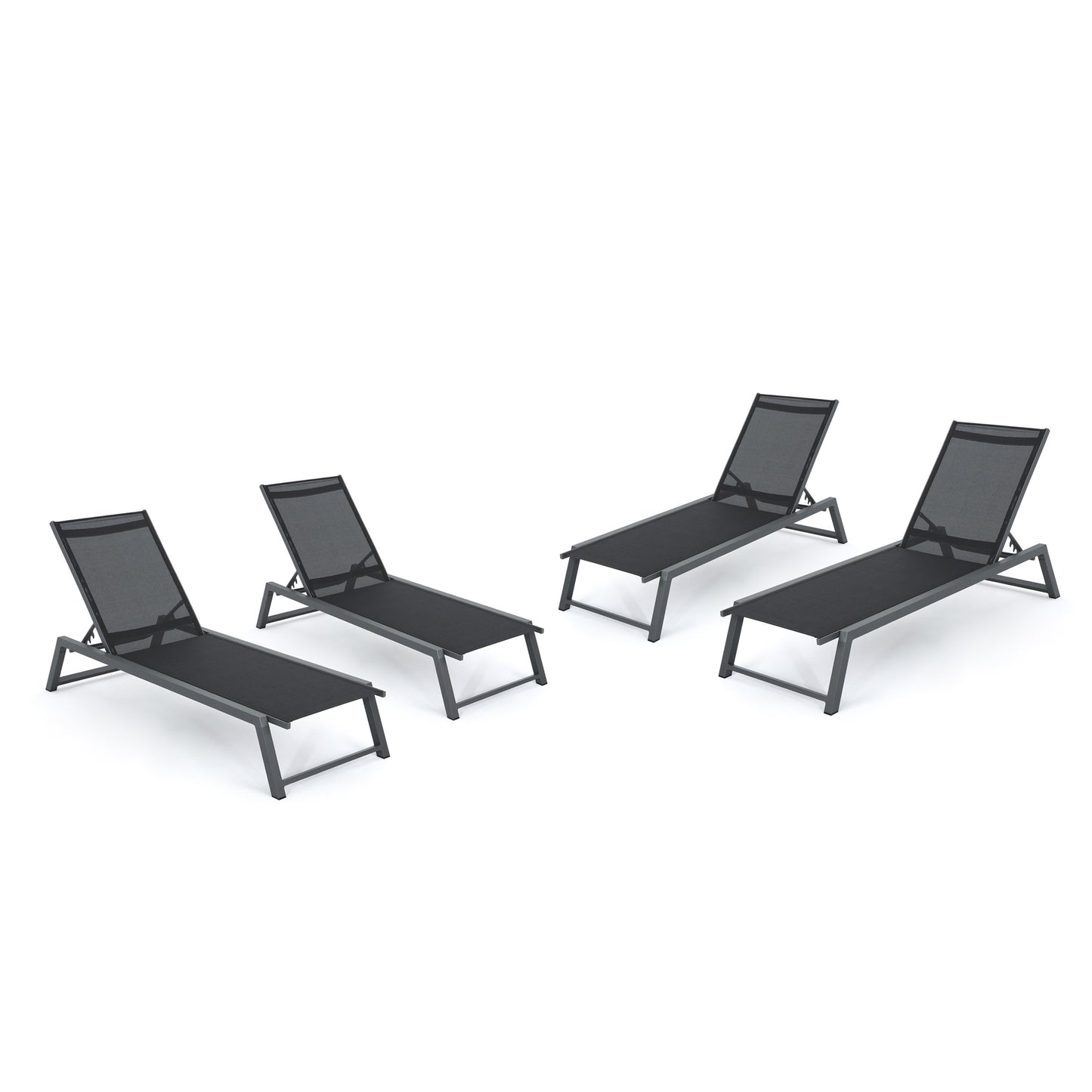 Mesa Outdoor Chaise Lounge with Finished Aluminum Frame (Set of 2)