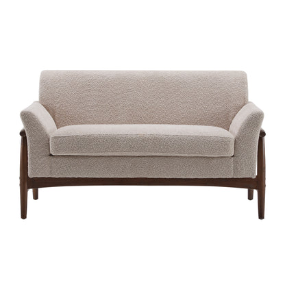 Aeionius Modern Indoor Boucle Loveseat with Flared Arms, Upholstered Fabric Sofa