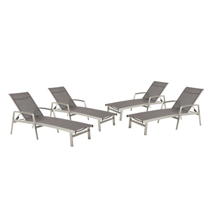 Joy Outdoor Mesh and Aluminum Chaise Lounge