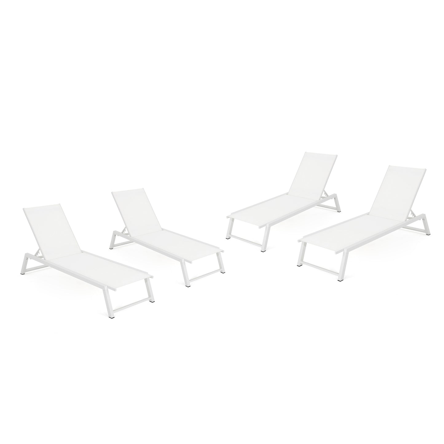Mesa Outdoor Chaise Lounge with Finished Aluminum Frame (Set of 2)