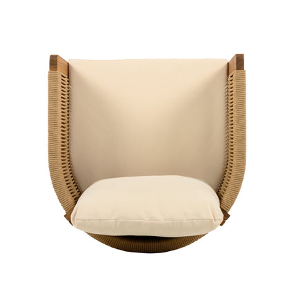 Sylvia Outdoor Dining Set with Acacia Wood Table and 6 Chairs,Waterproof Cushions