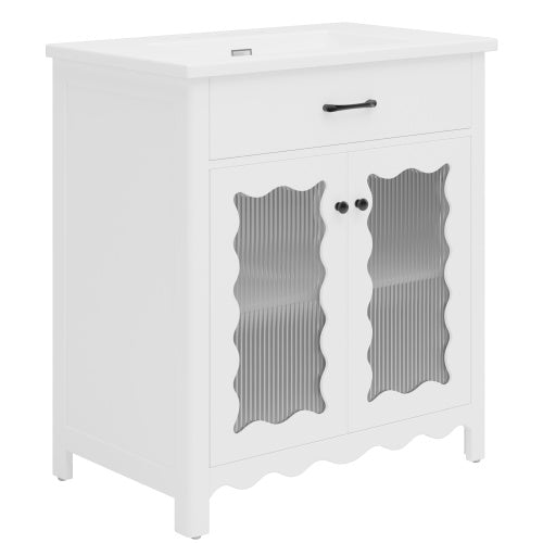 ‌Nexail 31" Bathroom Vanity with Tempered Glass