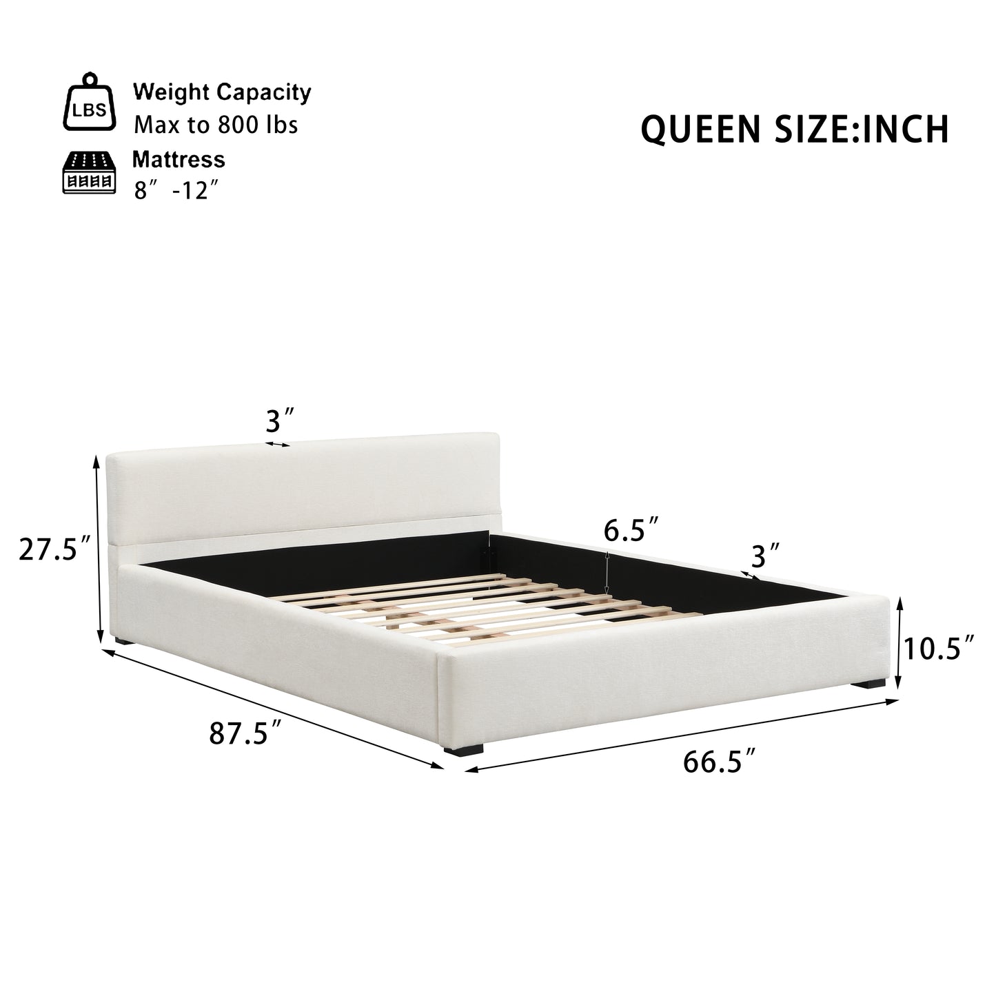 Oravionis Modern Nordic Design Elegant Beige Wide-edge Bed