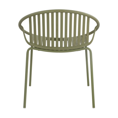 Hespera Patio Dining Chairs with Metal Legs & Breathable Plastic Backrest
