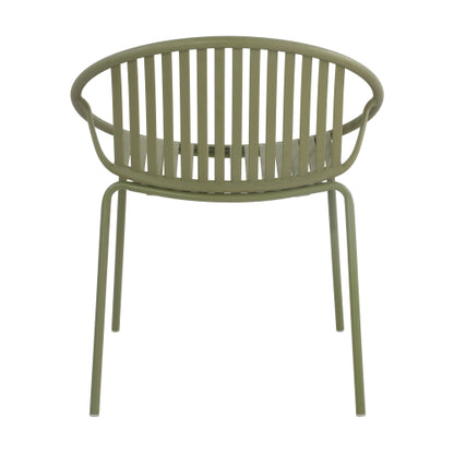 Hespera Patio Dining Chairs with Metal Legs & Breathable Plastic Backrest