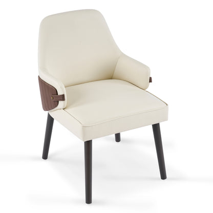 Marlow Indoor Dining Chair Set of 2, Two-Tone Fabric Armchairs with Sturdy Frame, Modern Accent Chairs for Dining Room & Living Area, 300lbs Capacity