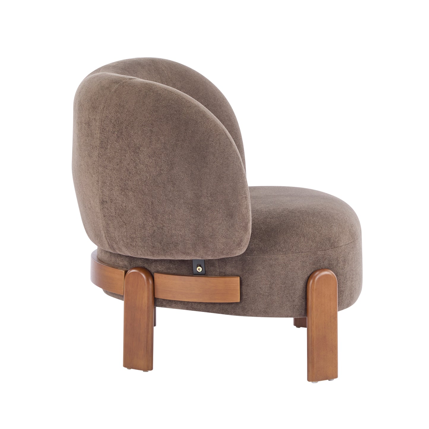 Demidorium Cozy Upholstery Solid Wood Wingback Armchair