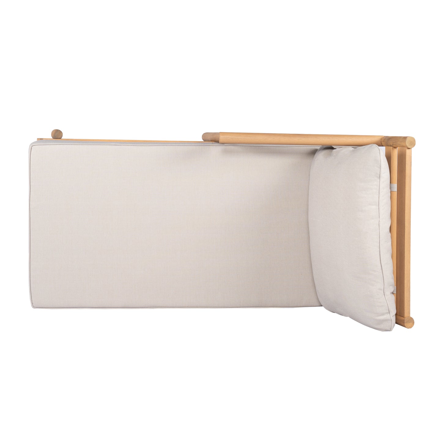 Selyric Patio Acacia Wood Sofa-and-Chaise sectional L-shape, Loveseat + Lounge with Water-resistant Cushion