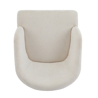 ‌Mossly Modern Accent Chair with Round Back & Wooden Legs - Mid-Century Inspired Lounge Chair for Living Room, Bedroom